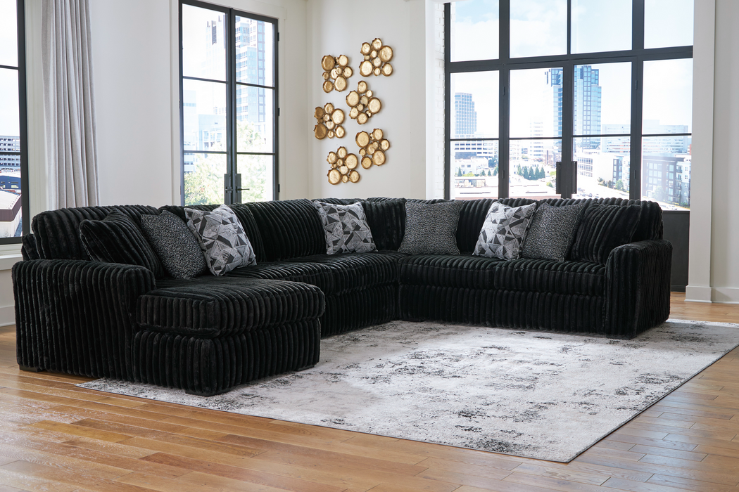 Midnight-Madness Onyx 4-Piece LAF Sectional