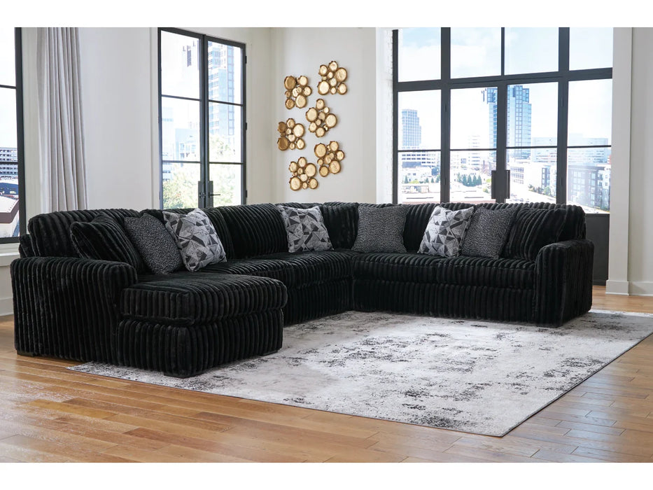 Midnight-Madness Onyx 4-Piece LAF Sectional with Chaise