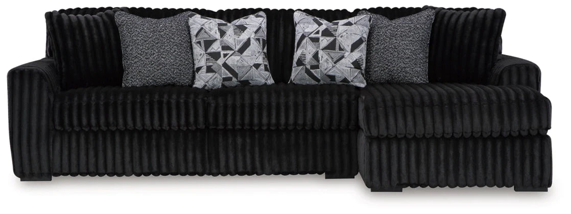 Midnight-Madness Onyx 2-Piece RAF Sectional Sofa with Chaise