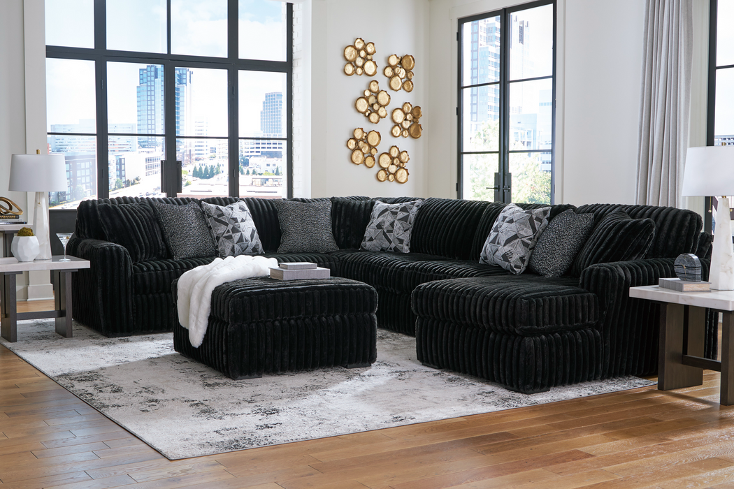 Midnight-Madness Onyx 4-Piece RAF Sectional