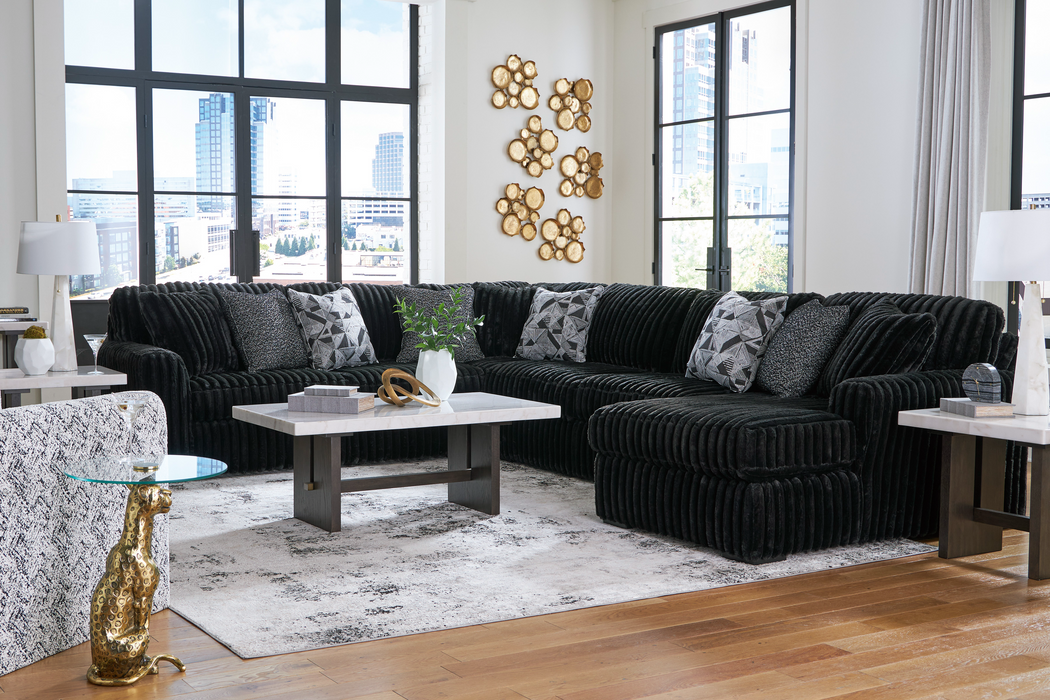 Midnight-Madness Onyx 4-Piece RAF Sectional