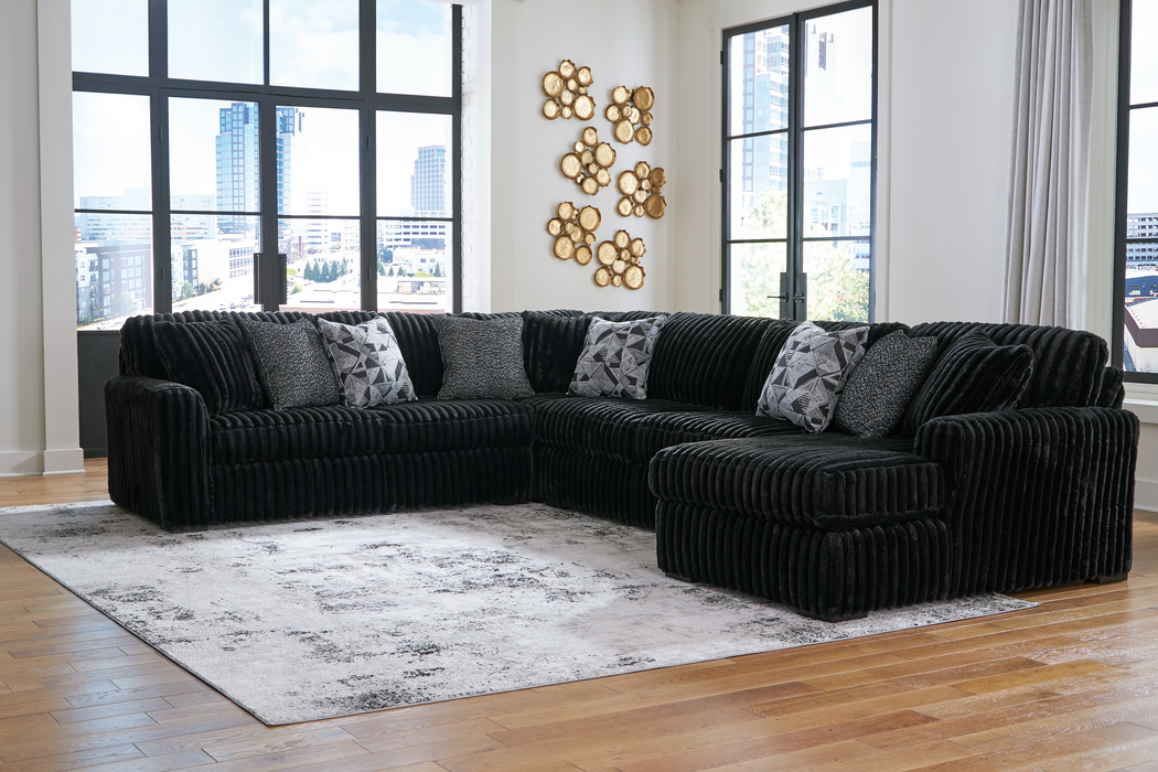 Midnight-Madness Onyx 4-Piece RAF Sectional