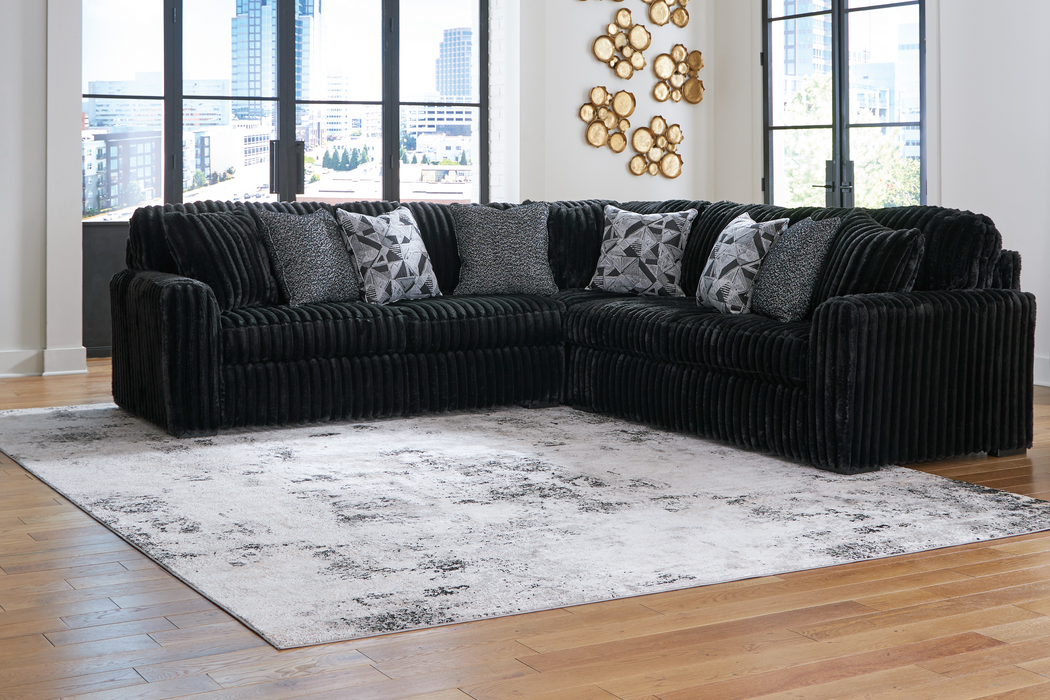 Midnight-Madness Onyx 3-Piece Sectional