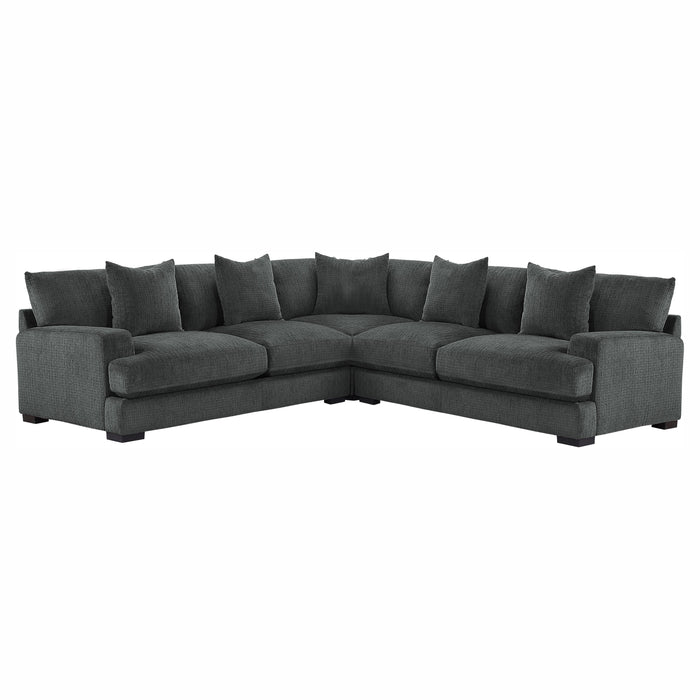 Worchester Dark Gray 3-Piece Sectional