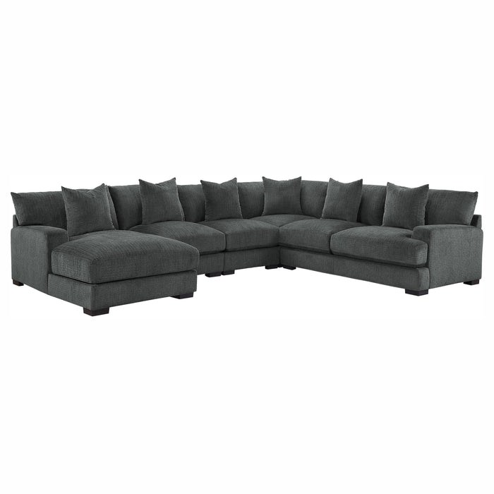 Worchester Dark Gray 5-Piece LAF Modular Sectional