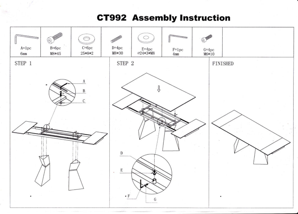 992 Table And 6138 Chairs Set - Lara Furniture