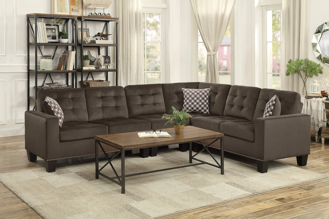 Lantana Chocolate Reversible Sectional