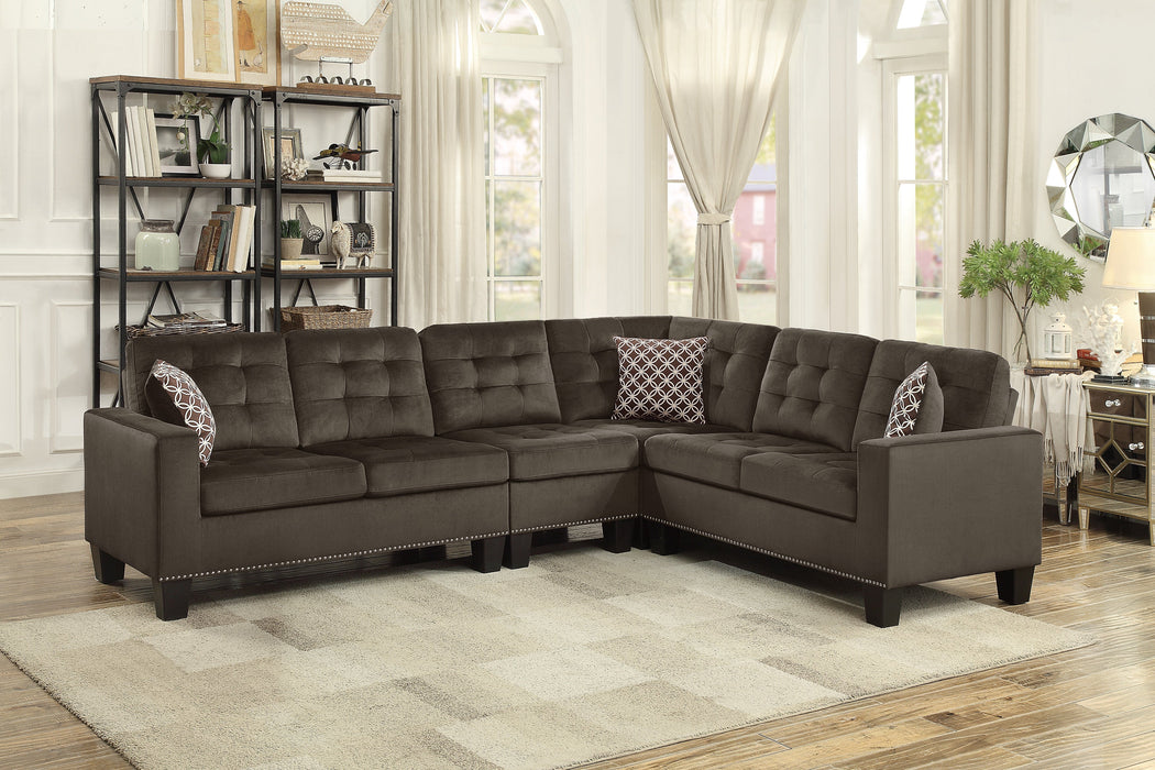 Lantana Chocolate Reversible Sectional