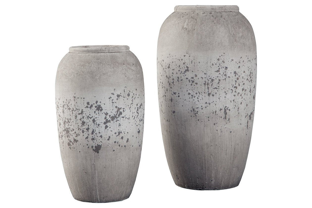 Dimitra Brown/Cream Vase (Set of 2) - Lara Furniture