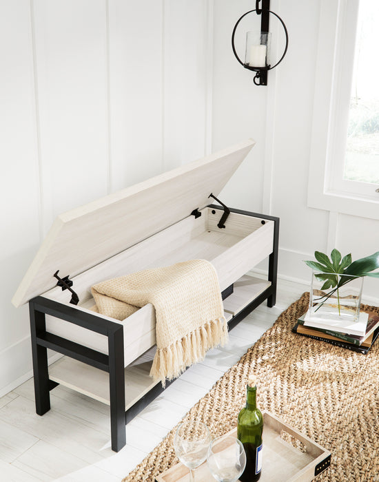 Rhyson White Storage Bench