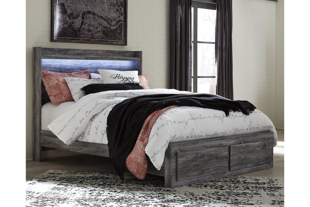 Baystorm Gray Queen Platform Bed with 2 Storage Drawers -  Ashley - Lara Furniture