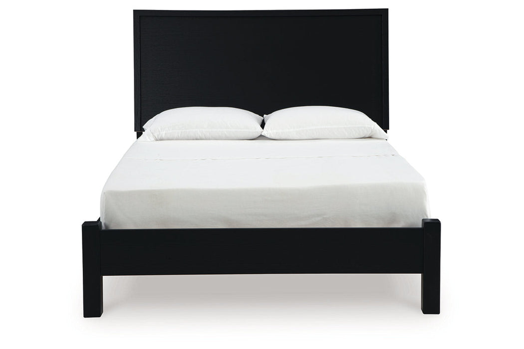 Danziar Black Queen Platform Bed -  Ashley - Lara Furniture