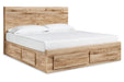 Hyanna Tan Brown Queen Platform Storage Bed with 1 Under Bed Storage Drawer -  Ashley - Lara Furniture