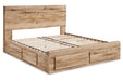 Hyanna Tan Brown Queen Platform Storage Bed with 1 Under Bed Storage Drawer -  Ashley - Lara Furniture