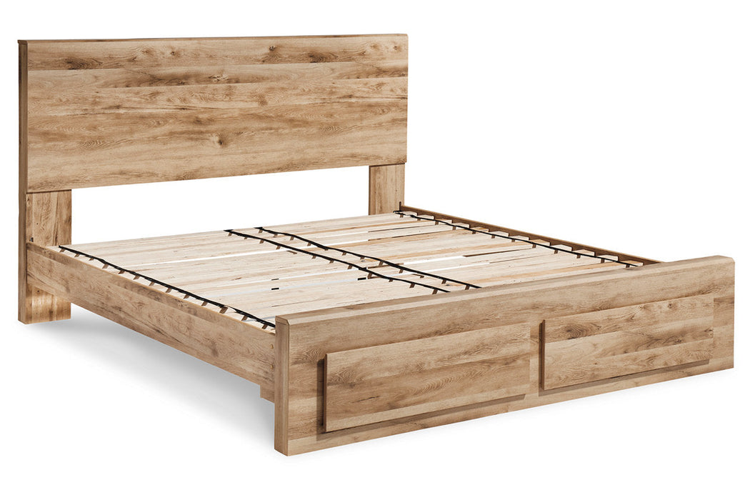 Hyanna Tan King Panel Storage Bed