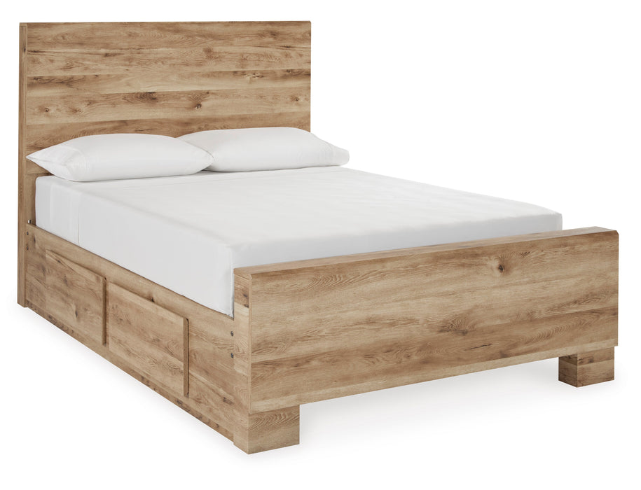 Hyanna Tan Brown Queen Platform Bed with 2 Side Storage -  Ashley - Lara Furniture