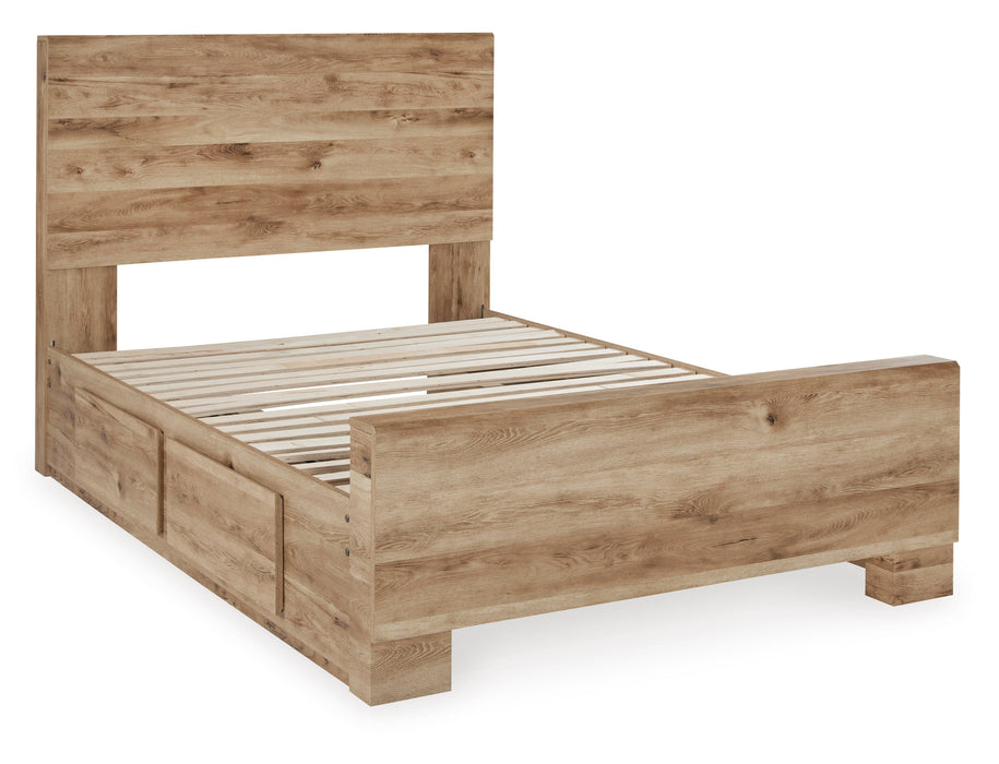 Hyanna Tan Brown Queen Platform Bed with 2 Side Storage -  Ashley - Lara Furniture