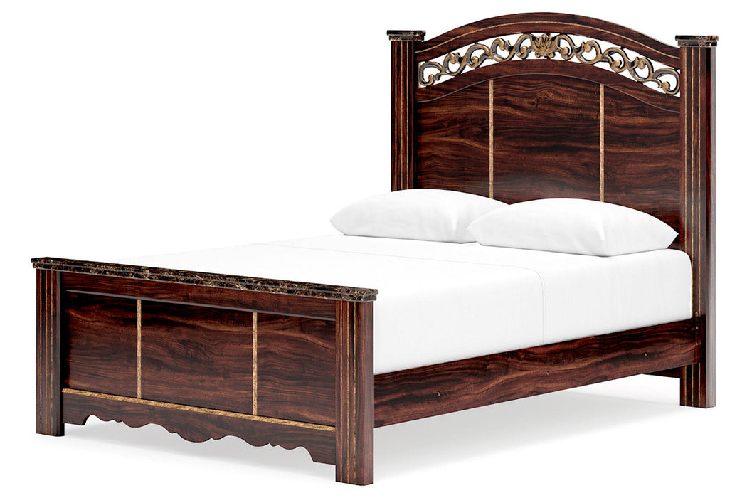 Glosmount Two-tone Queen Poster Bed -  Ashley - Lara Furniture