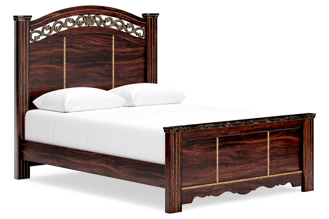 Glosmount Two-tone Queen Poster Bed -  Ashley - Lara Furniture