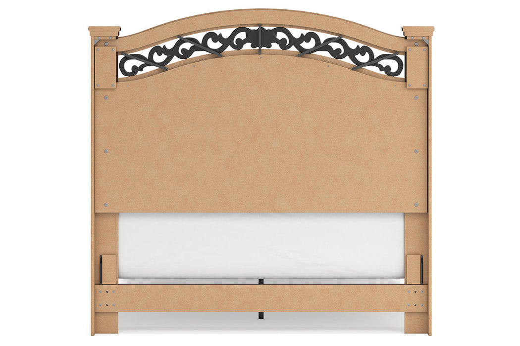 Glosmount Two-tone Queen Poster Bed -  Ashley - Lara Furniture