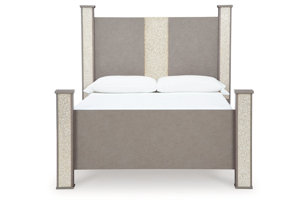 Surancha Gray Queen Poster Bed -  Ashley - Lara Furniture