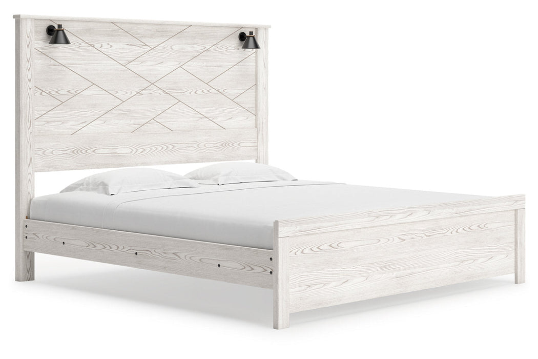 Gerridan White/Gray King Panel Bed