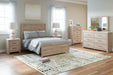 Senniberg Light Brown/White Full Panel Bed -  - Lara Furniture