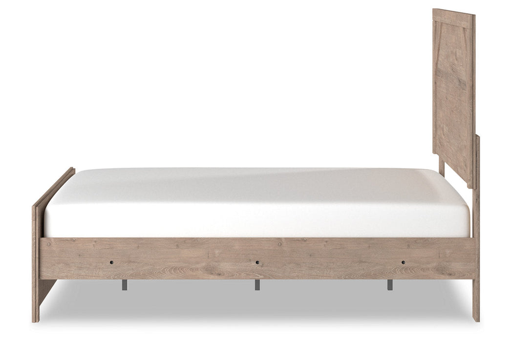 Senniberg Light Brown/White Full Panel Bed -  - Lara Furniture