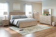 Senniberg Light Brown/White King Panel Bed -  - Lara Furniture