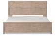 Senniberg Light Brown/White King Panel Bed -  - Lara Furniture