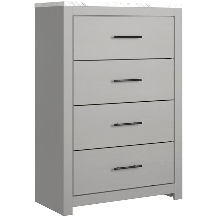 Cottonburg Light Gray/White Lighted Panel Bedroom Set