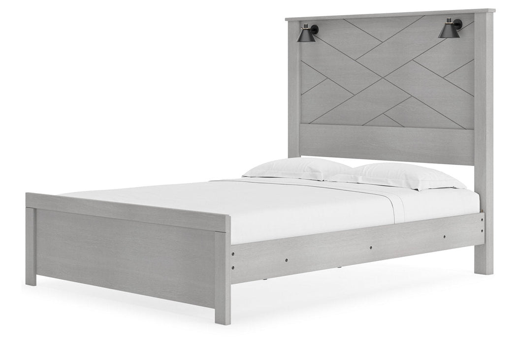 Cottonburg Light Gray/White Queen Panel Bed