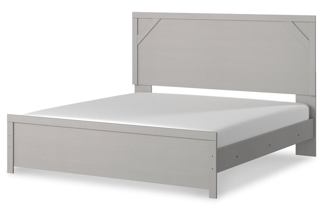 Cottonburg Light Gray/White King Panel Bed -  - Lara Furniture