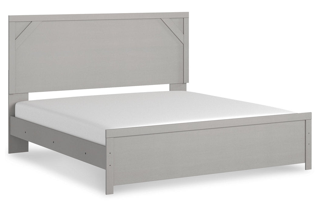 Cottonburg Light Gray/White King Panel Bed -  - Lara Furniture