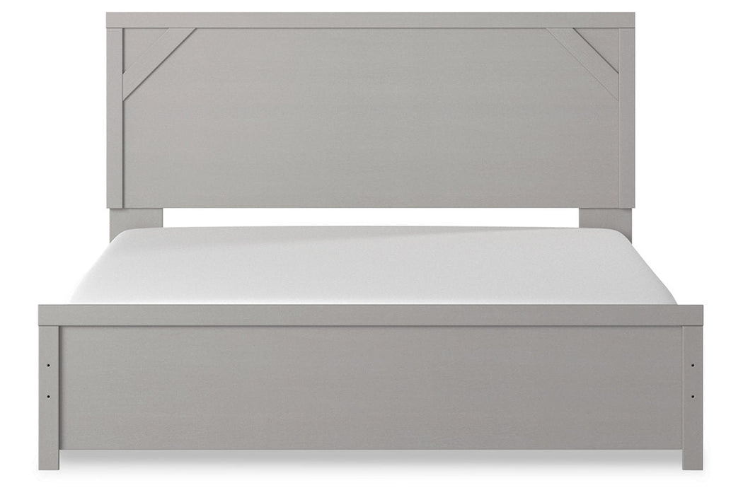 Cottonburg Light Gray/White King Panel Bed -  - Lara Furniture