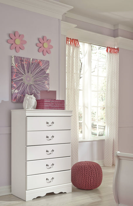 Anarasia White Sleigh Youth Bedroom Set - Lara Furniture