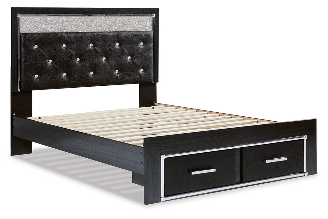 Kaydell Black Queen Upholstered Platform Storage Platform Bed -  Ashley - Lara Furniture