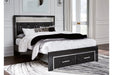 Kaydell Black Queen Upholstered Platform Storage Platform Bed -  Ashley - Lara Furniture