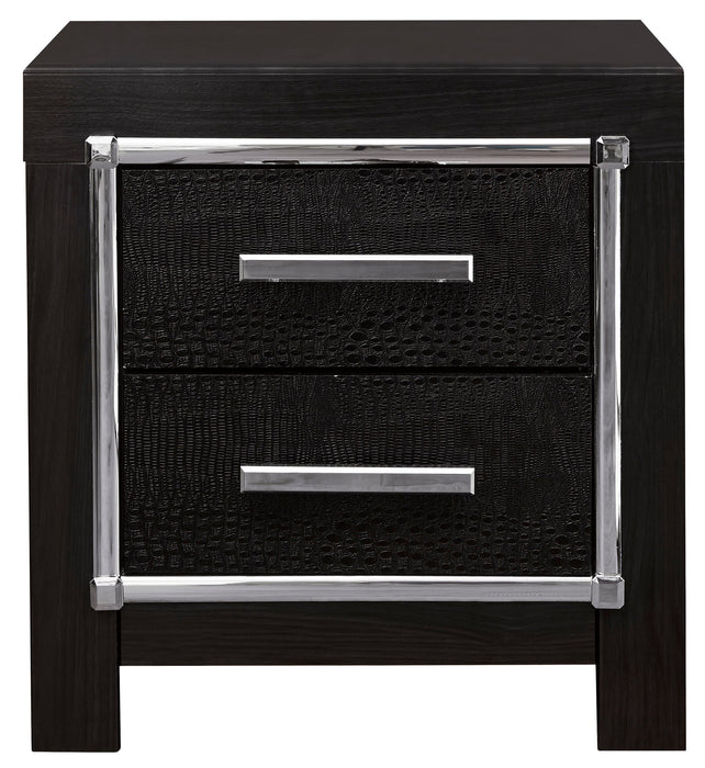 Kaydell Black LED Storage Platfom Bedroom Set