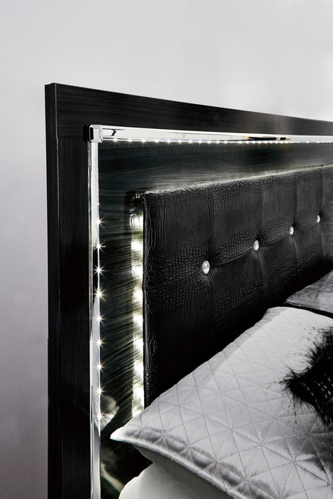 Kaydell Black LED Storage Platfom Bedroom Set