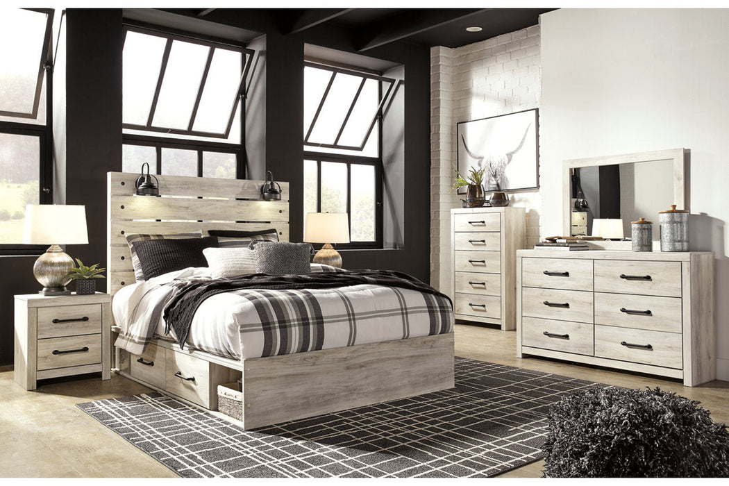 Cambeck Whitewash Queen Platform Bed with 2 Storage Drawers -  Ashley - Lara Furniture