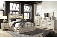 Cambeck Whitewash Queen Platform Bed with 2 Storage Drawers -  Ashley - Lara Furniture