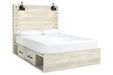 Cambeck Whitewash Queen Platform Bed with 2 Storage Drawers -  Ashley - Lara Furniture