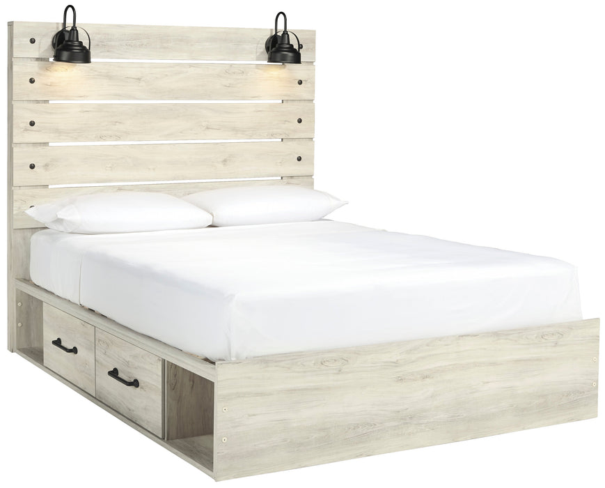 Cambeck Whitewash Side Storage Platform Bedroom Set