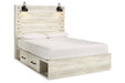 Cambeck Whitewash Queen Platform Bed with 4 Storage Drawers -  Ashley - Lara Furniture