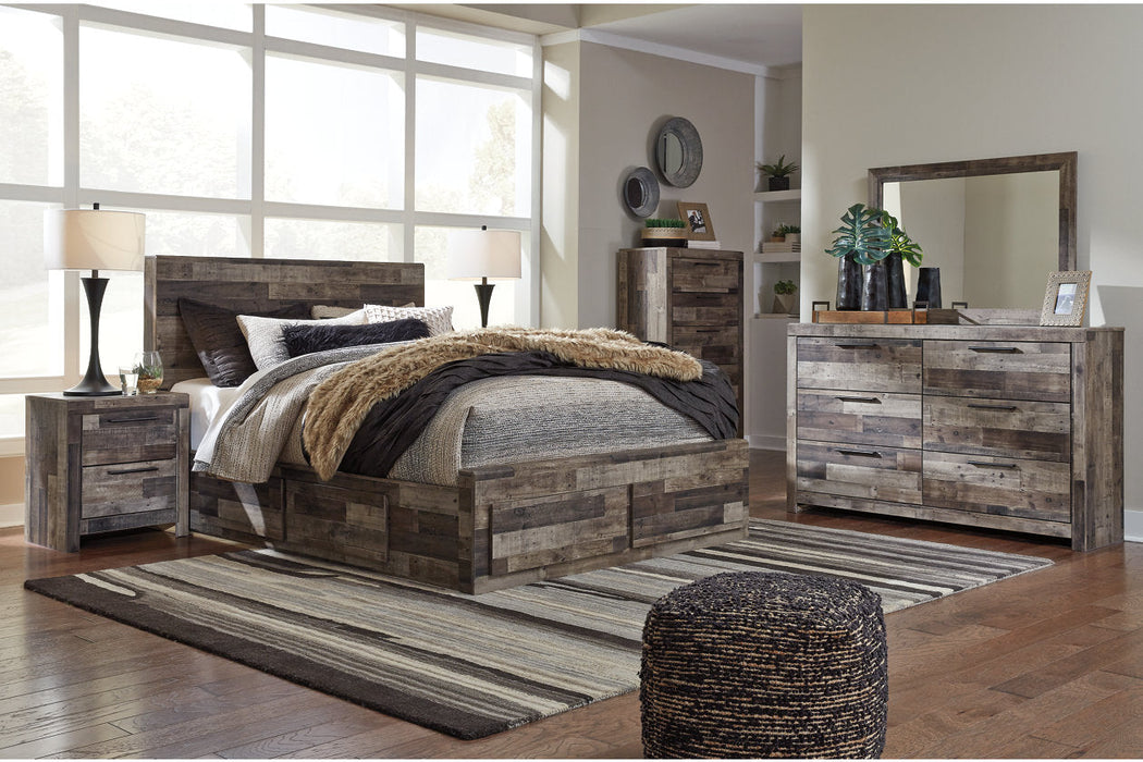 Derekson Multi Gray Queen Platform Bed with 6 Storage Drawers -  Ashley - Lara Furniture