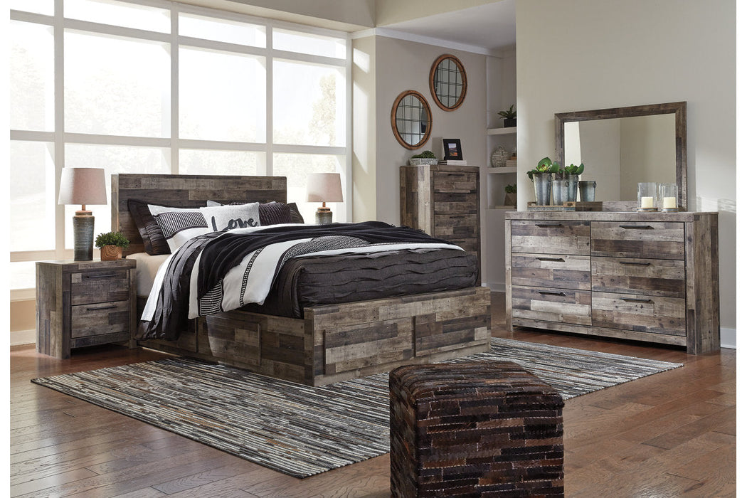 Derekson Multi Gray Queen Platform Bed with 4 Storage Drawers -  Ashley - Lara Furniture