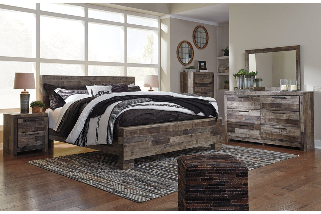 Derekson Multi Gray King Panel Bed -  - Lara Furniture