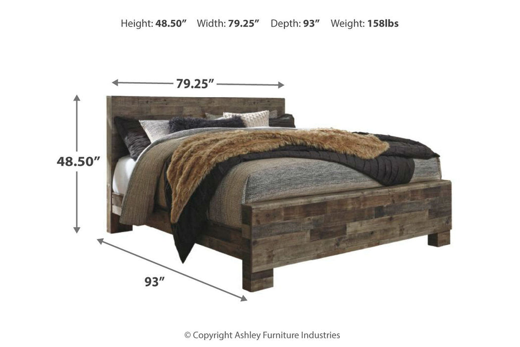 Derekson Multi Gray King Panel Bed -  - Lara Furniture