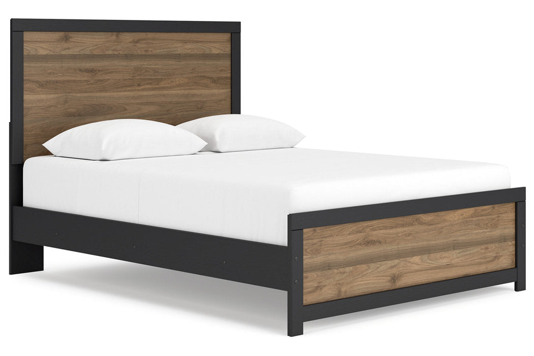 Vertani Black Queen Panel Bed -  Ashley - Lara Furniture